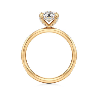 Classic Channel Set Diamond Basket Pear Engagement Ring