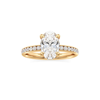 Classic Channel Set Diamond Basket Pear Engagement Ring