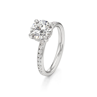 Classic Channel Set Diamond Basket Pear Engagement Ring