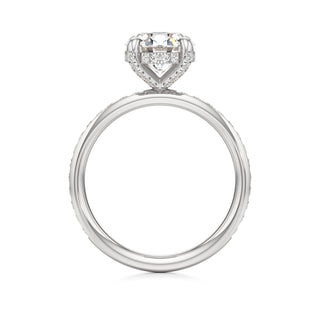 Classic Channel Set Diamond Basket Pear Engagement Ring
