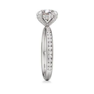 Classic Channel Set Diamond Basket Pear Engagement Ring