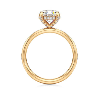 Classic Channel Set Diamond Basket Pear Engagement Ring
