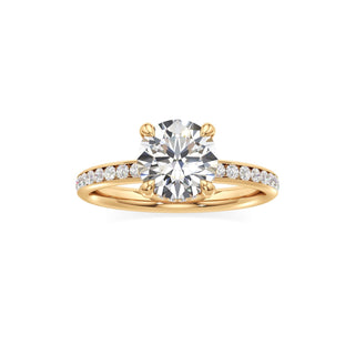 Classic Channel Set Diamond Basket Pear Engagement Ring