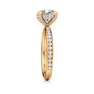 Classic Channel Set Diamond Basket Pear Engagement Ring