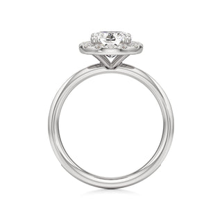 Classic Channel Set Halo Elongated Cushion Engagement Ring