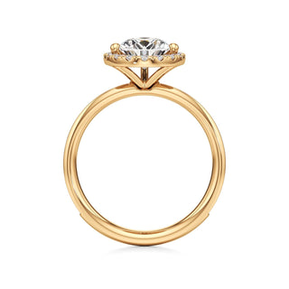 Classic Channel Set Halo Elongated Cushion Engagement Ring