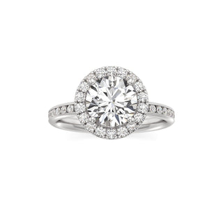 Classic Channel Set Halo Elongated Cushion Engagement Ring