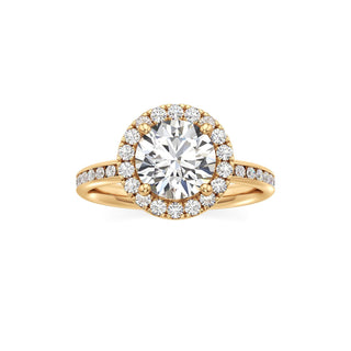 Classic Channel Set Halo Elongated Cushion Engagement Ring