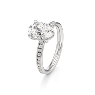 Classic Channel Set Hidden Halo Round Engagement Ring