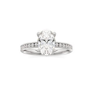 Classic Channel Set Hidden Halo Round Engagement Ring