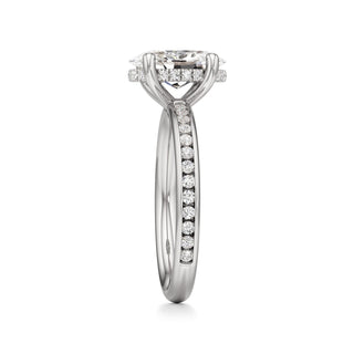 Classic Channel Set Hidden Halo Round Engagement Ring