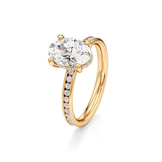Classic Channel Set Hidden Halo Round Engagement Ring