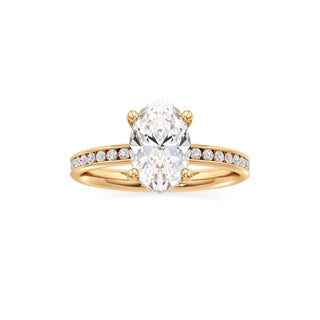 Classic Channel Set Hidden Halo Round Engagement Ring