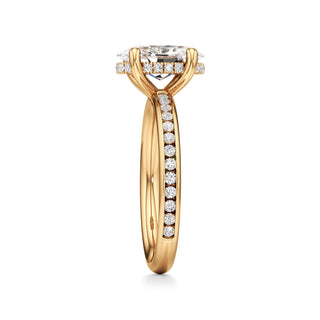 Classic Channel Set Hidden Halo Round Engagement Ring