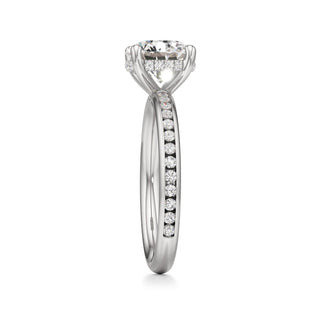 Classic Channel Set Hidden Halo Round Engagement Ring