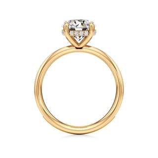 Classic Channel Set Hidden Halo Round Engagement Ring
