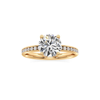 Classic Channel Set Hidden Halo Round Engagement Ring
