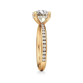 Classic Channel Set Hidden Halo Round Engagement Ring