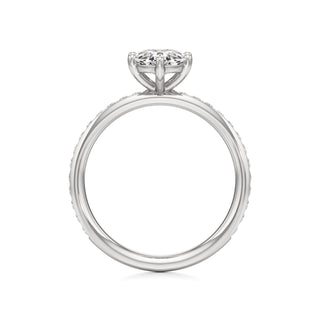Classic Channel Set Six Prong Elongated Cushion Engagement Ring