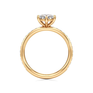 Classic Channel Set Six Prong Elongated Cushion Engagement Ring