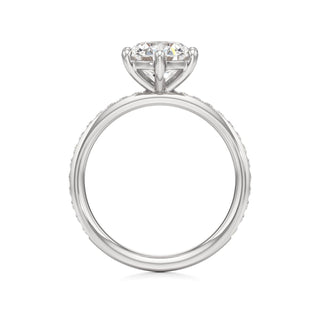 Classic Channel Set Six Prong Elongated Cushion Engagement Ring