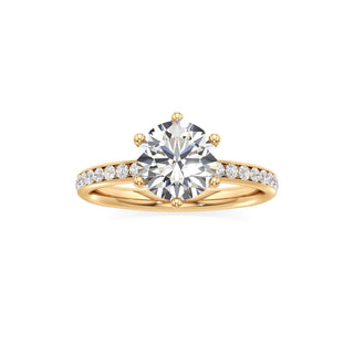 Classic Channel Set Six Prong Elongated Cushion Engagement Ring