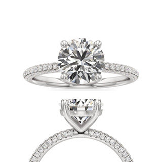 Classic Pavé Set Basket Radiant Engagement Ring