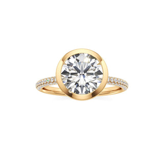 Classic Pavé Set Bezel Round Engagement Ring