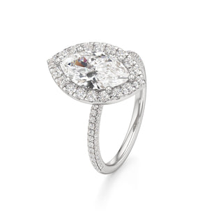 Classic Pavé Set Halo Marquise Engagement Ring