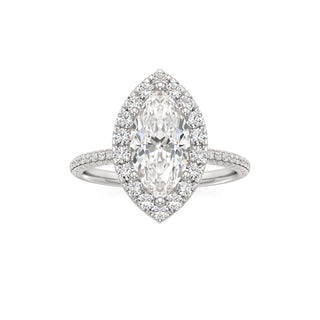 Classic Pavé Set Halo Marquise Engagement Ring
