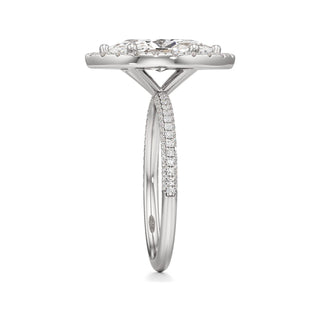 Classic Pavé Set Halo Marquise Engagement Ring