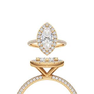 Classic Pavé Set Halo Marquise Engagement Ring