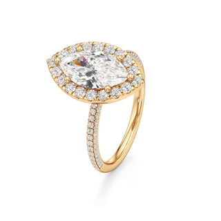 Classic Pavé Set Halo Marquise Engagement Ring