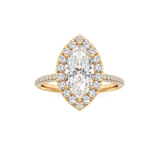 Classic Pavé Set Halo Marquise Engagement Ring