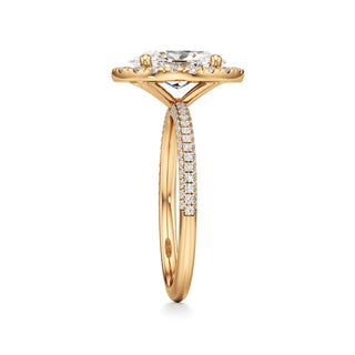 Classic Pavé Set Halo Marquise Engagement Ring