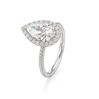 Classic Pavé Set Halo Marquise Engagement Ring
