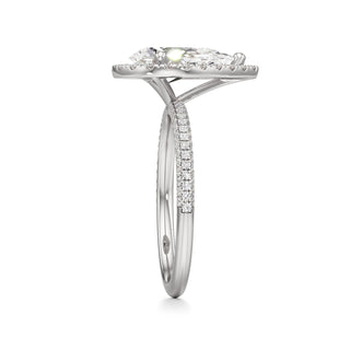 Classic Pavé Set Halo Marquise Engagement Ring
