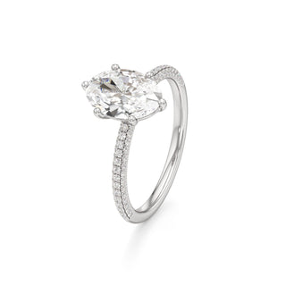 Classic Pavé Set Six Prong Radiant Engagement Ring
