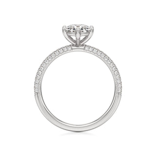 Classic Pavé Set Six Prong Radiant Engagement Ring