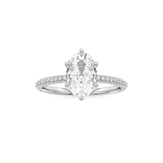 Classic Pavé Set Six Prong Radiant Engagement Ring