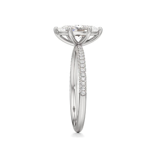 Classic Pavé Set Six Prong Radiant Engagement Ring