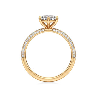 Classic Pavé Set Six Prong Radiant Engagement Ring