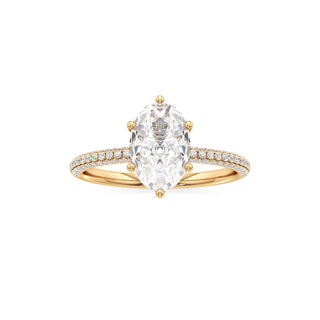 Classic Pavé Set Six Prong Radiant Engagement Ring
