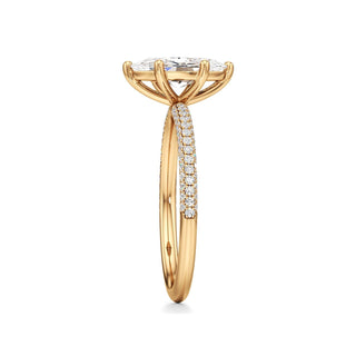 Classic Pavé Set Six Prong Radiant Engagement Ring