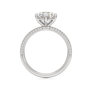 Classic Pavé Set Six Prong Radiant Engagement Ring