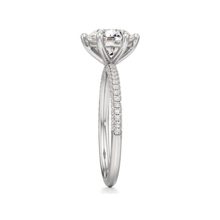 Classic Pavé Set Six Prong Radiant Engagement Ring