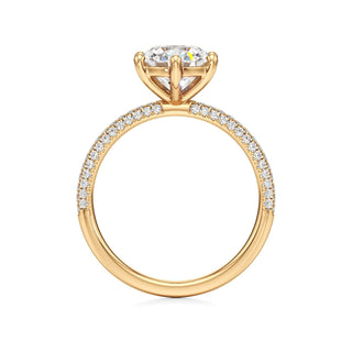 Classic Pavé Set Six Prong Radiant Engagement Ring