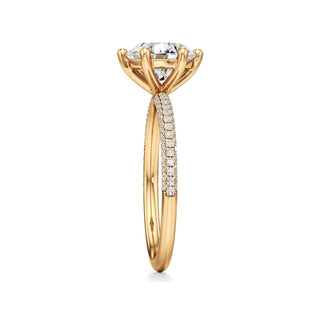 Classic Pavé Set Six Prong Radiant Engagement Ring