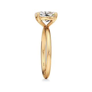 Classic Plain Basket Pear Engagement Ring