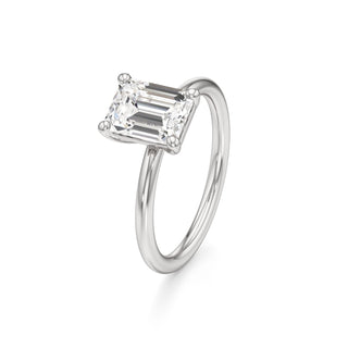 Classic Plain Basket Pear Engagement Ring